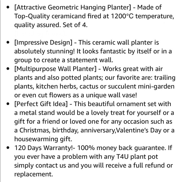 Ceramic Planters set x4 - Picture 3 of 4